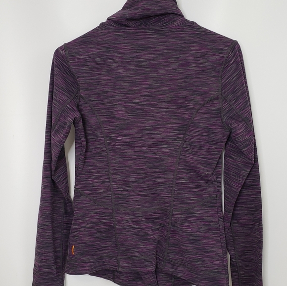 Lucy Purple Zip-Up Jacket Athleisure Jogging Asymmetric Zipper Cowl Neck Sz XS - Picture 7 of 12
